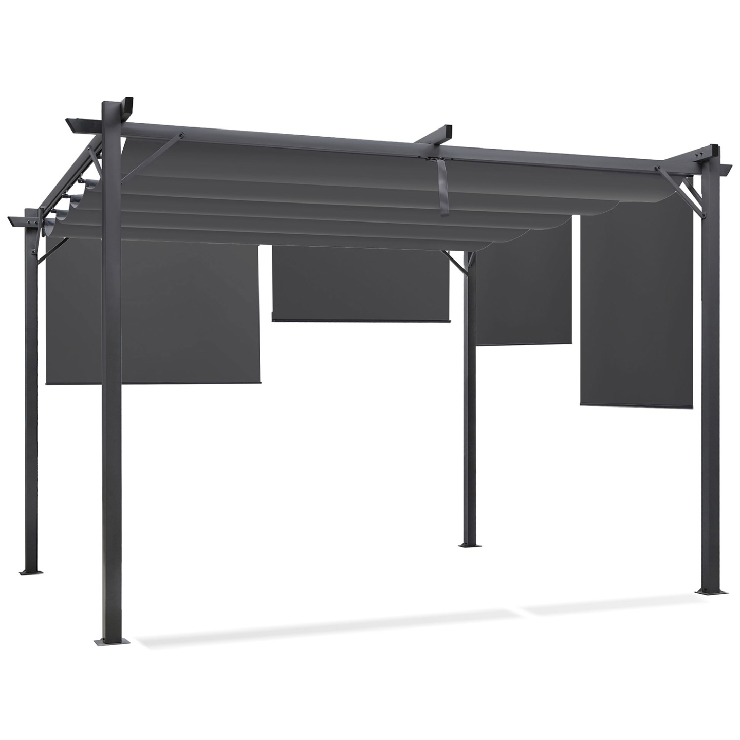 Pergola édition spéciale toit rétractable 3x4 M et 4 stores gris anthracite - Image 2
