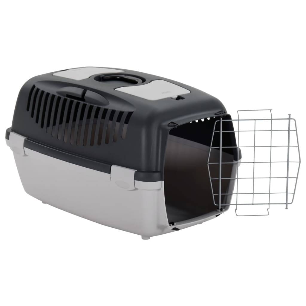 Vidaxl - Cage de transport animaux de compagnie gris noir 61x40x38 cm PP vidaXL 171798 - Image 9