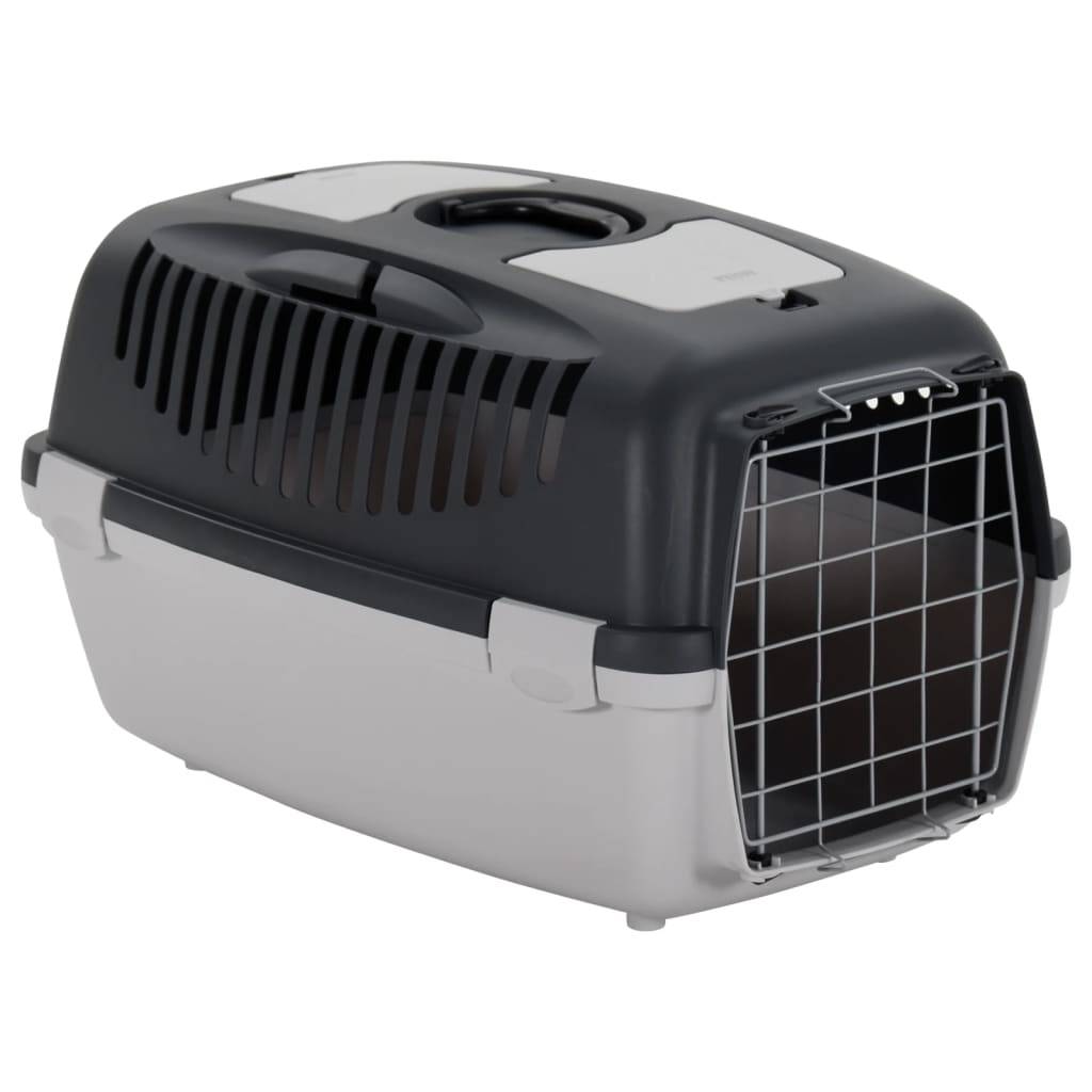 Vidaxl - Cage de transport animaux de compagnie gris noir 61x40x38 cm PP vidaXL 171798 - Image 1