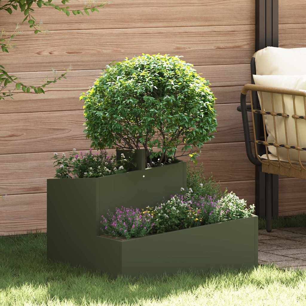 Cache-pot | Bac à fleurs de jardin Vert olive 60 x 60 x 50 cm - Image 2