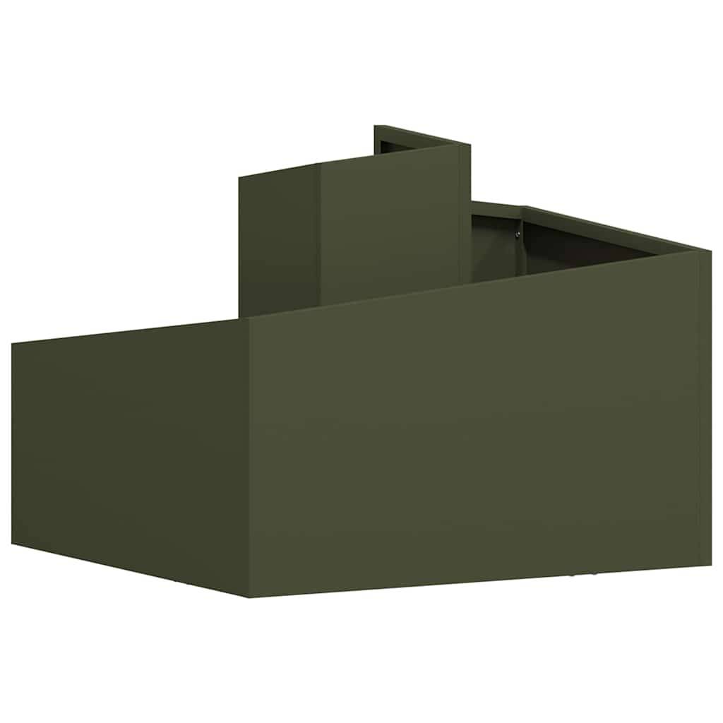 Cache-pot | Bac à fleurs de jardin Vert olive 60 x 60 x 50 cm - Image 4