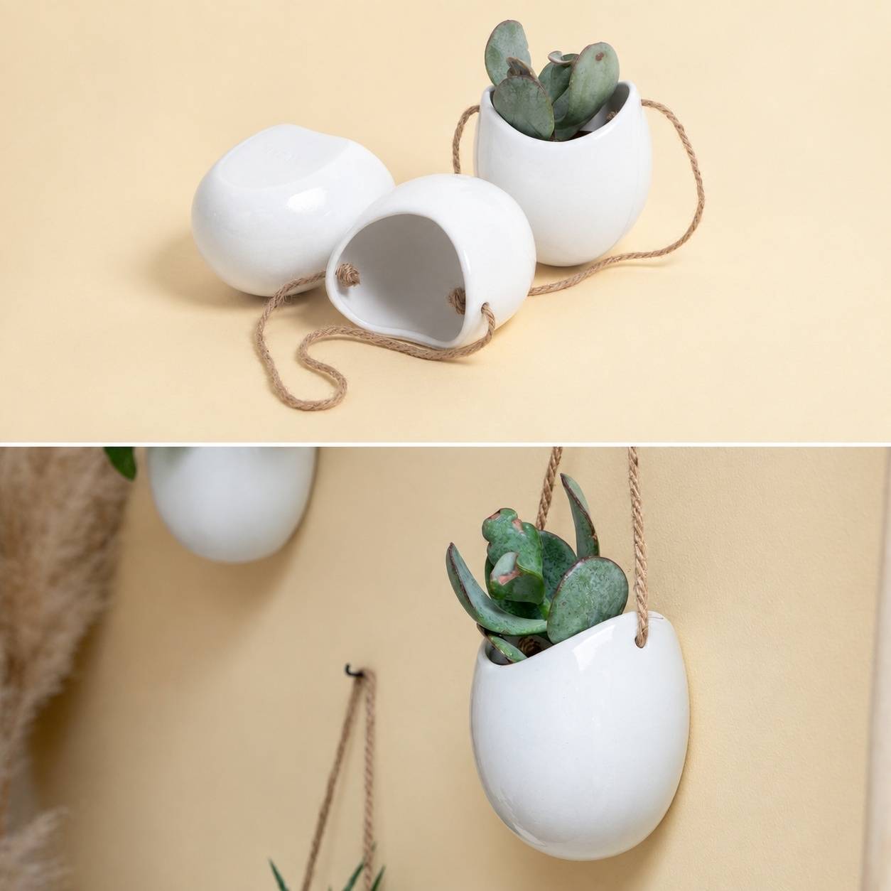 Jardinière Murale Céramique Émaillée Hanging Pots Triple - Image 3