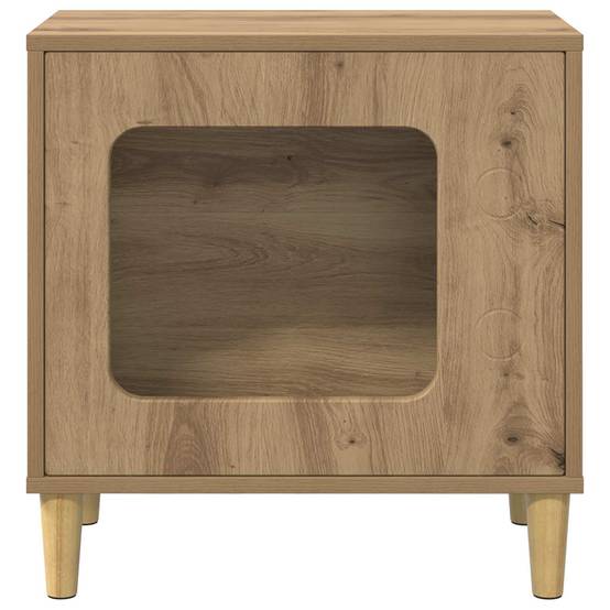 Maison pour chat bois d'ingénierie chêne artisan 51 x 30 x 52 cm, Poids:8.98kg - PANGIVO - Image 5
