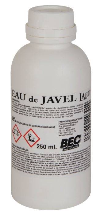 Javel 9.6% Chlore Actif Flacon visse - Lot de 11 Colis de 30 Flacons - Pintaud