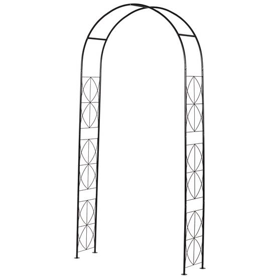 Arche de jardin métal noirs 114 x 30 x 230 cm - PANGIVO - Image 1