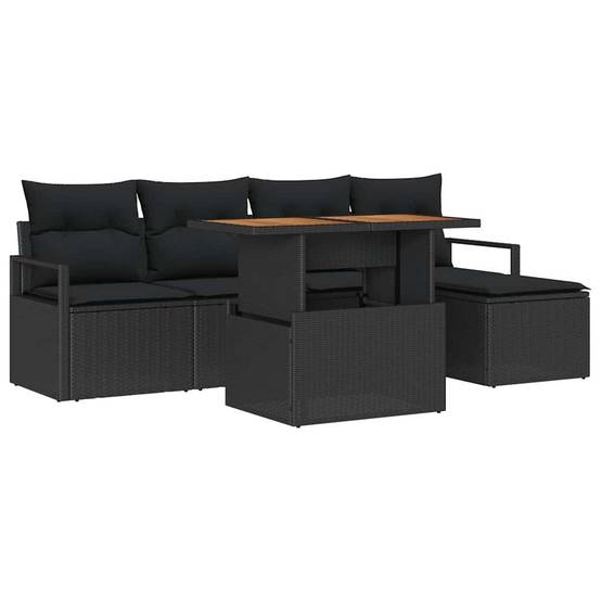 ComfortXL - Salon de Jardin 4 Places 6 pcs Poly Rotin avec Table Basse et Stockage Noir – ComfortXL Outdoor Living - Image 2
