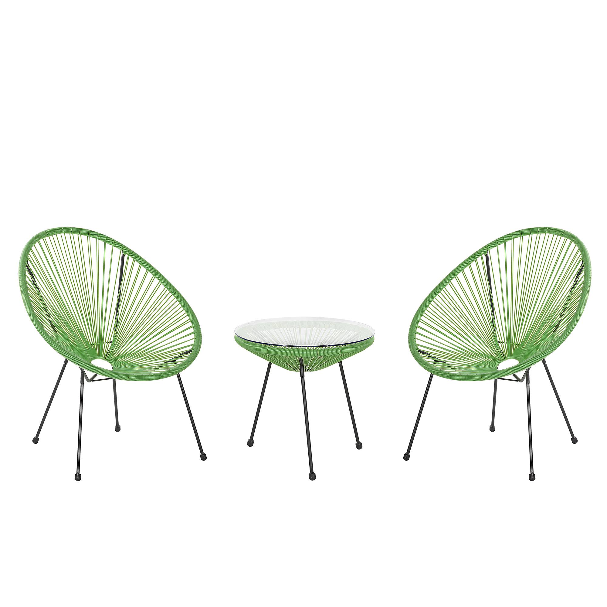 Beliani - Set de bistrot Polyrotin Vert ACAPULCO II Beliani - Image 1