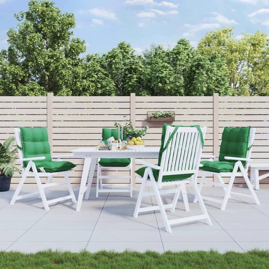 Lot de 4 Coussins Fauteuil Dossier Bas Tissu Oxford Confortable pour Mobilier de Jardin Vert 100x50cm – ComfortXL Outdoor Living - Image 1