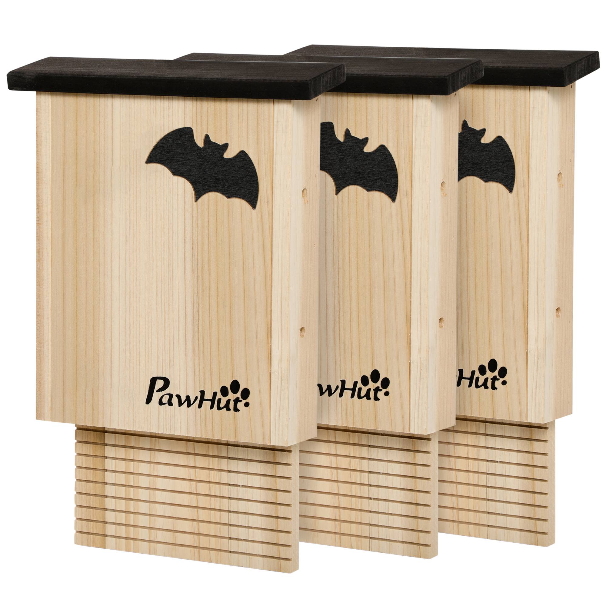 Sans Marque - Ensemble 3 nichoirs chauves-souris bois sapin extérieur 25x6x37,5 cm bois naturel - Image 2