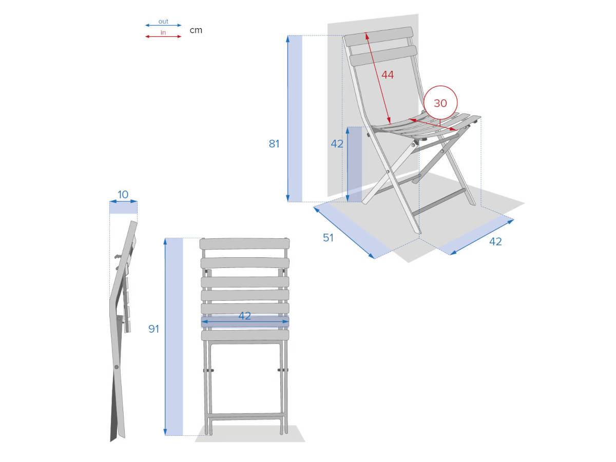 Hesperide - Lot de 2 Chaises de jardin métal pliante Greensboro Graphite - Hesperide - Image 3