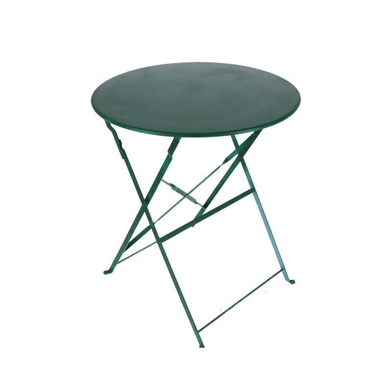 Table de jardin ronde pliante en métal - Vert - D 59,3 x H 71,5 cm - Image 2