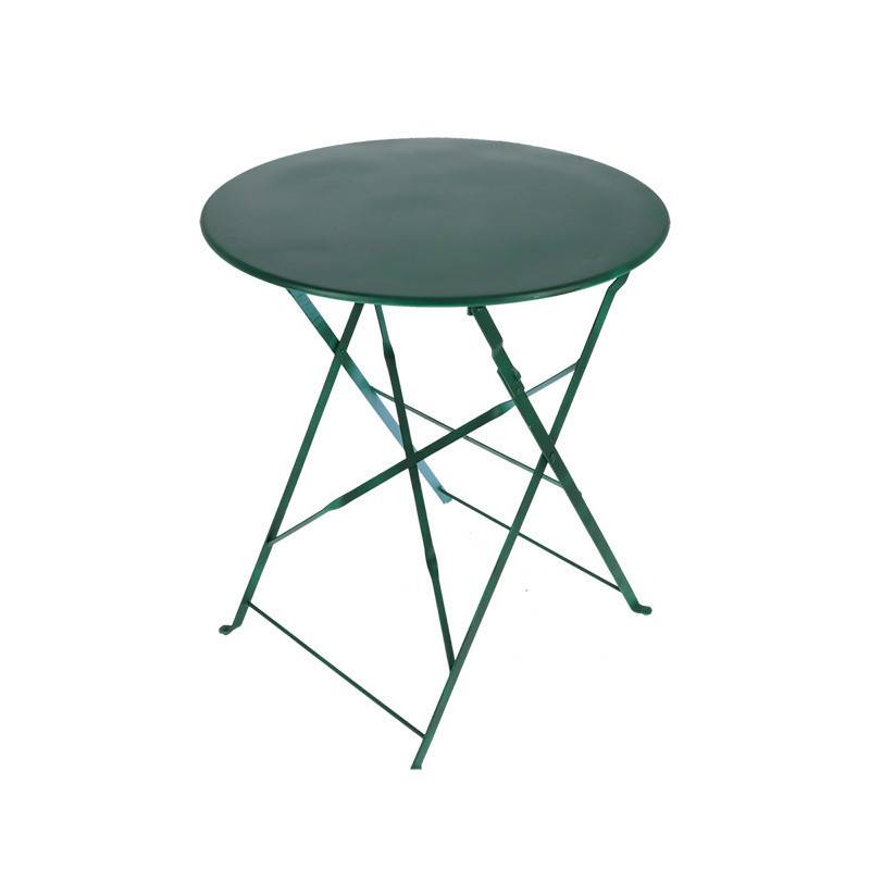 Table de jardin ronde pliante en métal - Vert - D 59,3 x H 71,5 cm - Image 3