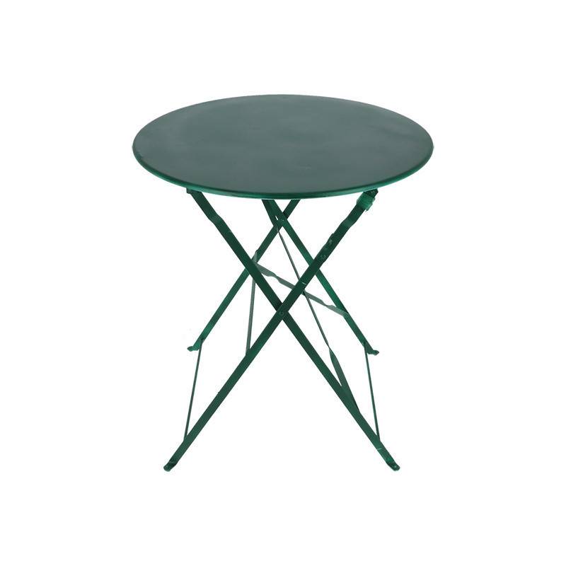 Table de jardin ronde pliante en métal - Vert - D 59,3 x H 71,5 cm - Image 1