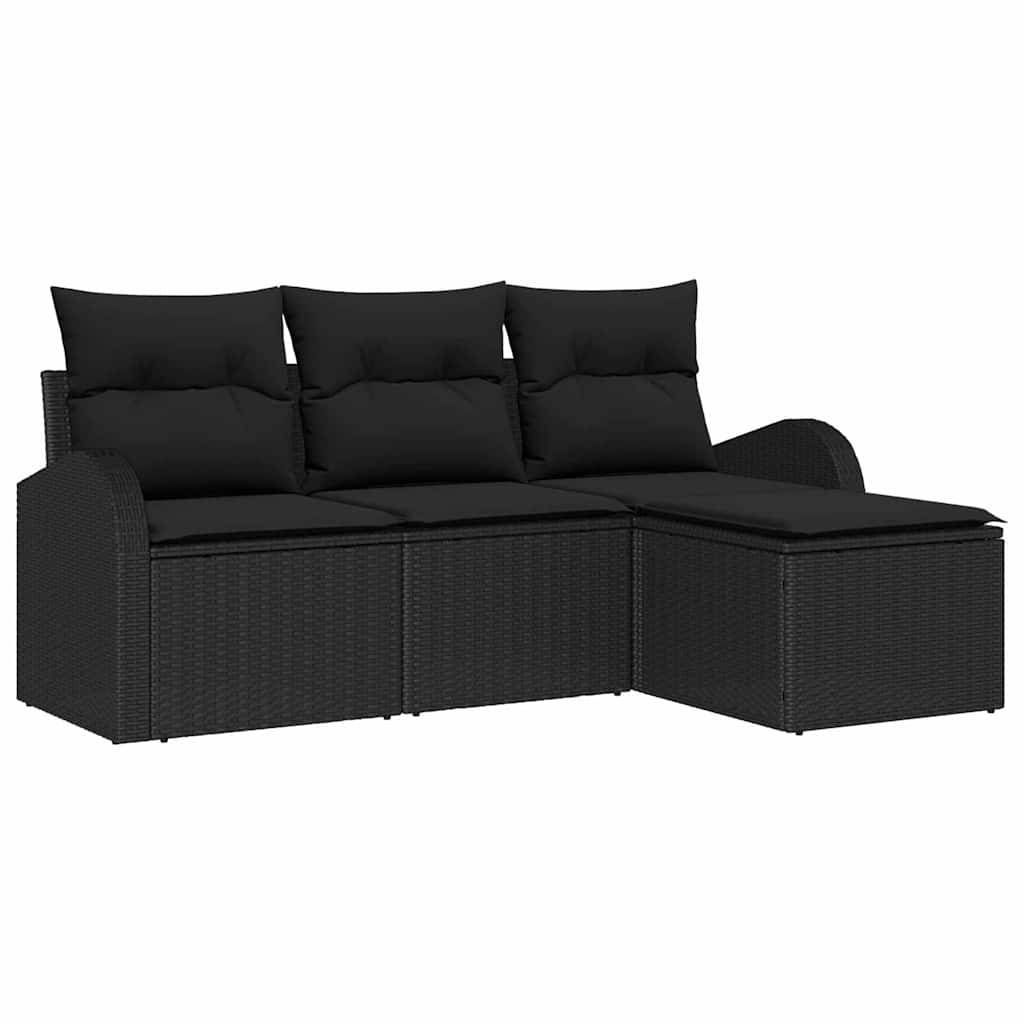 ComfortXL - Ensemble canapé extérieur 4 pièces Poly rotin modulable et confortable Noir – ComfortXL Outdoor Living - Image 2