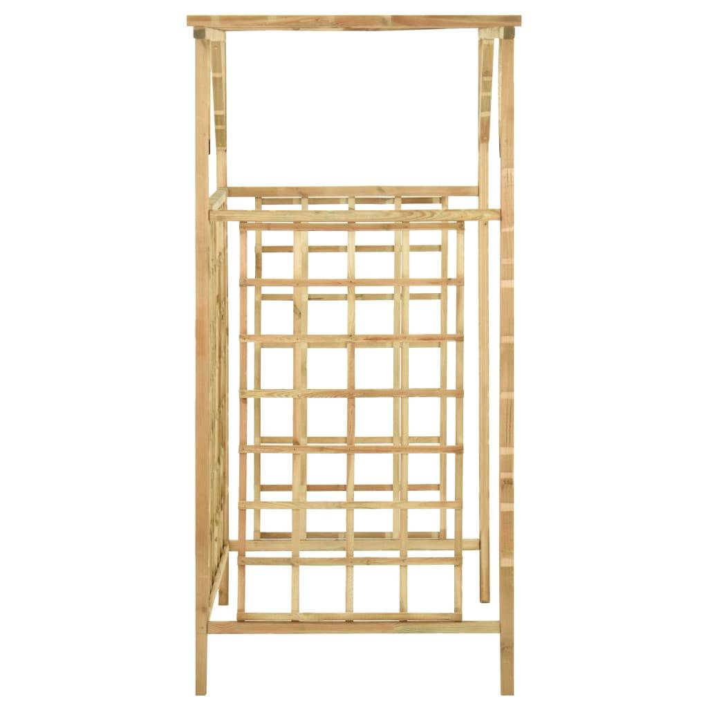 Cache-Poubelle Double Pergola Bois Pin Imprégné Treillis Jardin 140x80cm Brun - ComfortXL Outdoor Living - Image 4