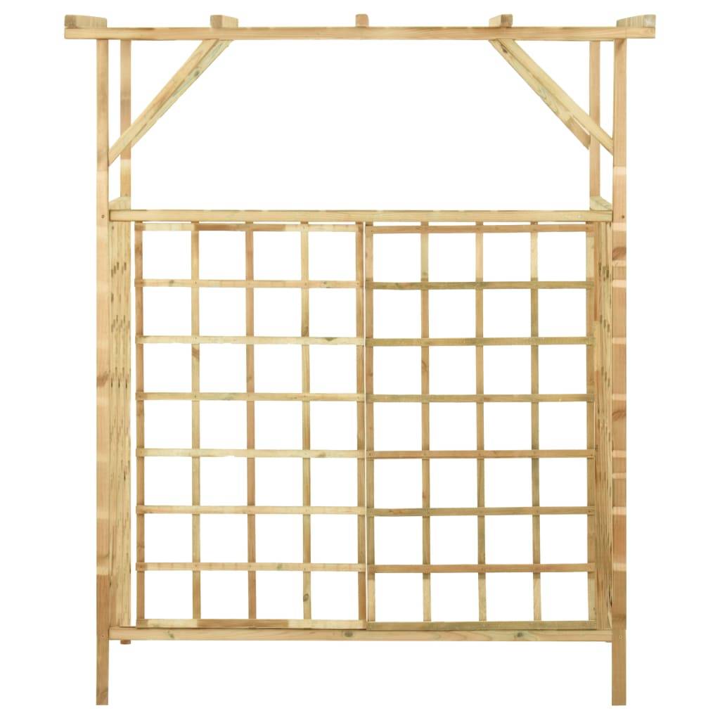 Cache-Poubelle Double Pergola Bois Pin Imprégné Treillis Jardin 140x80cm Brun - ComfortXL Outdoor Living - Image 3