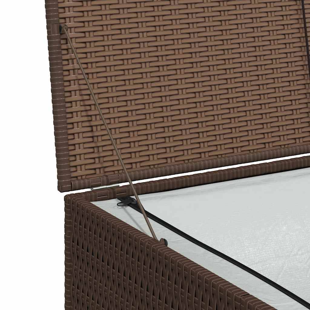 Coffre de Jardin XXL en Résine Tressée Étanche Grande Capacité pour Terrasse Marron 150x100x100 cm – ComfortXL Outdoor Living - Image 9