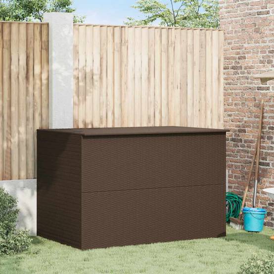 Coffre de Jardin XXL en Résine Tressée Étanche Grande Capacité pour Terrasse Marron 150x100x100 cm – ComfortXL Outdoor Living - Image 2