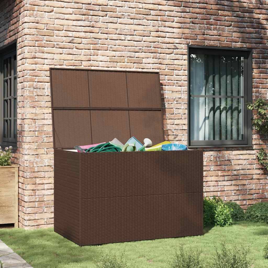 Coffre de Jardin XXL en Résine Tressée Étanche Grande Capacité pour Terrasse Marron 150x100x100 cm – ComfortXL Outdoor Living - Image 3
