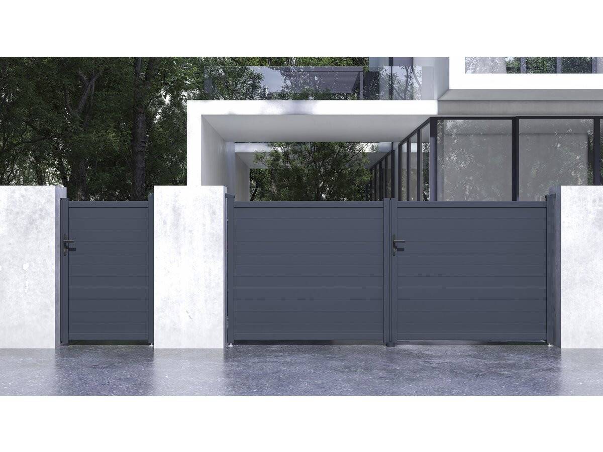 Pack Portail + Portillon "marc" - Gris -habitat Et Jardin - Image 2