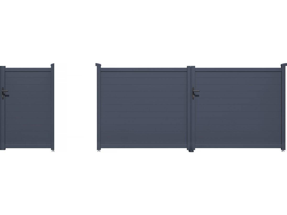 Pack Portail + Portillon "marc" - Gris -habitat Et Jardin - Image 1