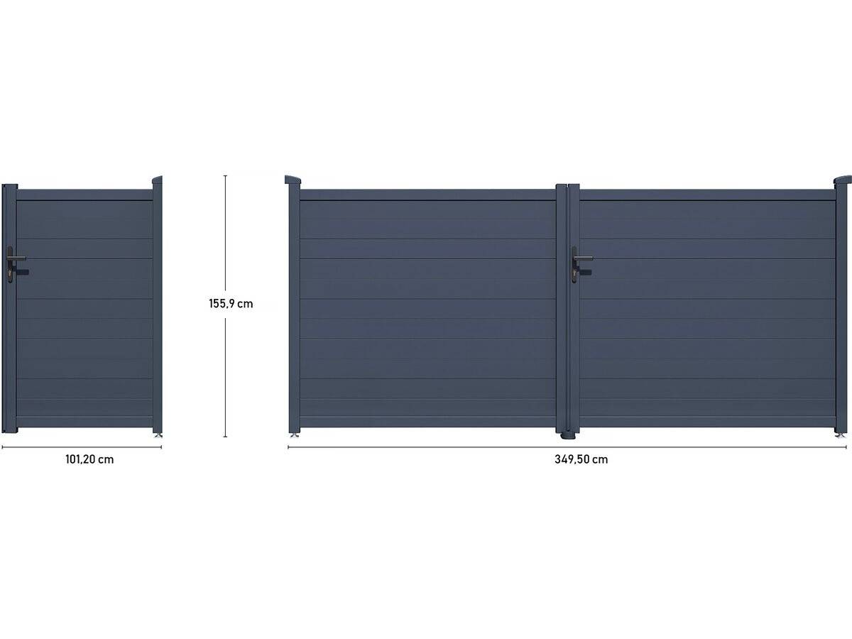 Pack Portail + Portillon "marc" - Gris -habitat Et Jardin - Image 3