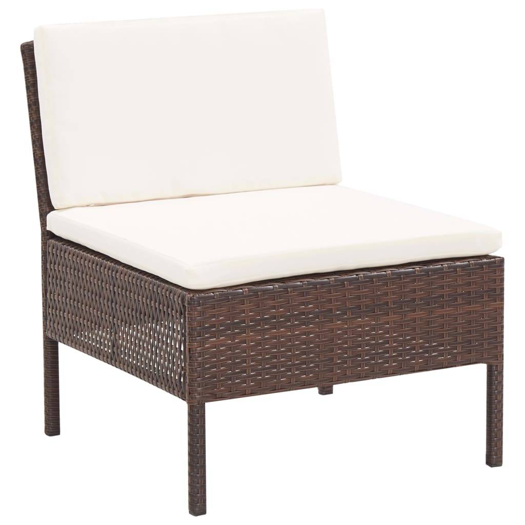 Vidaxl - Salon de jardin 6 pcs avec coussins Résine tressée Marron vidaXL 48935 - Image 7