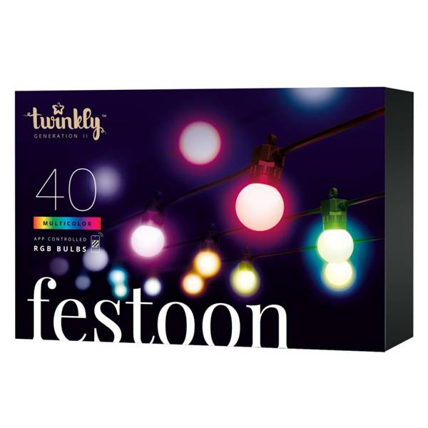 Guirlande guinguette connectéee IP44 20m 40 LEDS RGB TWINKLY FESTOON - Image 1