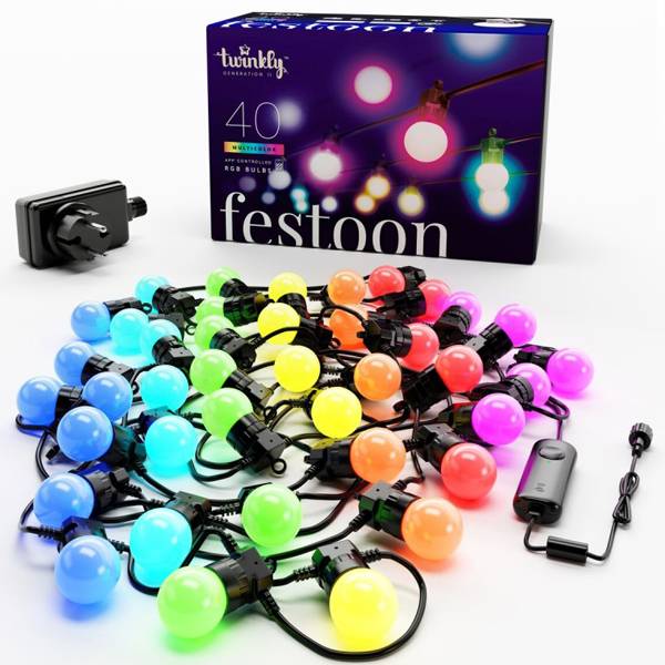 Guirlande guinguette connectéee IP44 20m 40 LEDS RGB TWINKLY FESTOON - Image 2