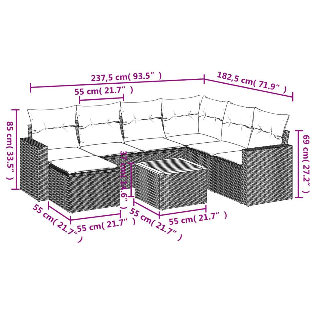 ComfortXL - Salon de Jardin Gris 7 Places en Résine Tressée Modulable pour Extérieur Coussins Gris Foncé – ComfortXL Outdoor Living - Image 3