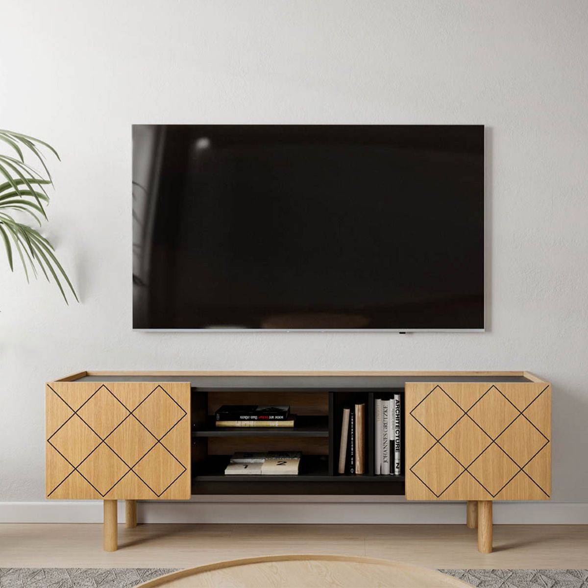 Meuble TV "Porto Ramalde" 175cm Naturel - Image 9