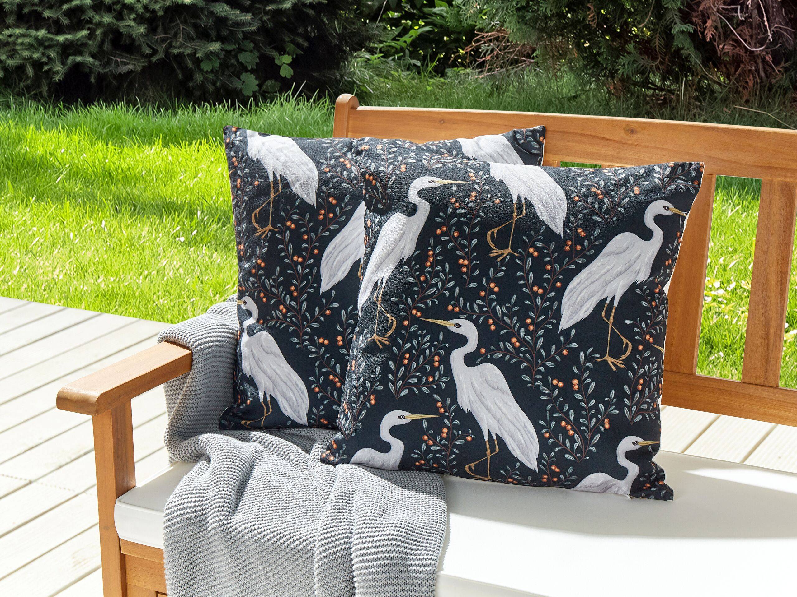 Beliani - Coussin d'extérieur Polyester Noir PIANAZZO - Beliani - Image 1