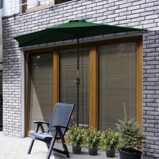 Outsunny Demi Parasol De Jardin Balcon Terrasse Manivelle Tissu Polyeter~84d 008v01cg Outsunny Demi Parasol De Jardin Balcon Terrasse Manivelle Tissu Polyeter~84d 008v01cg