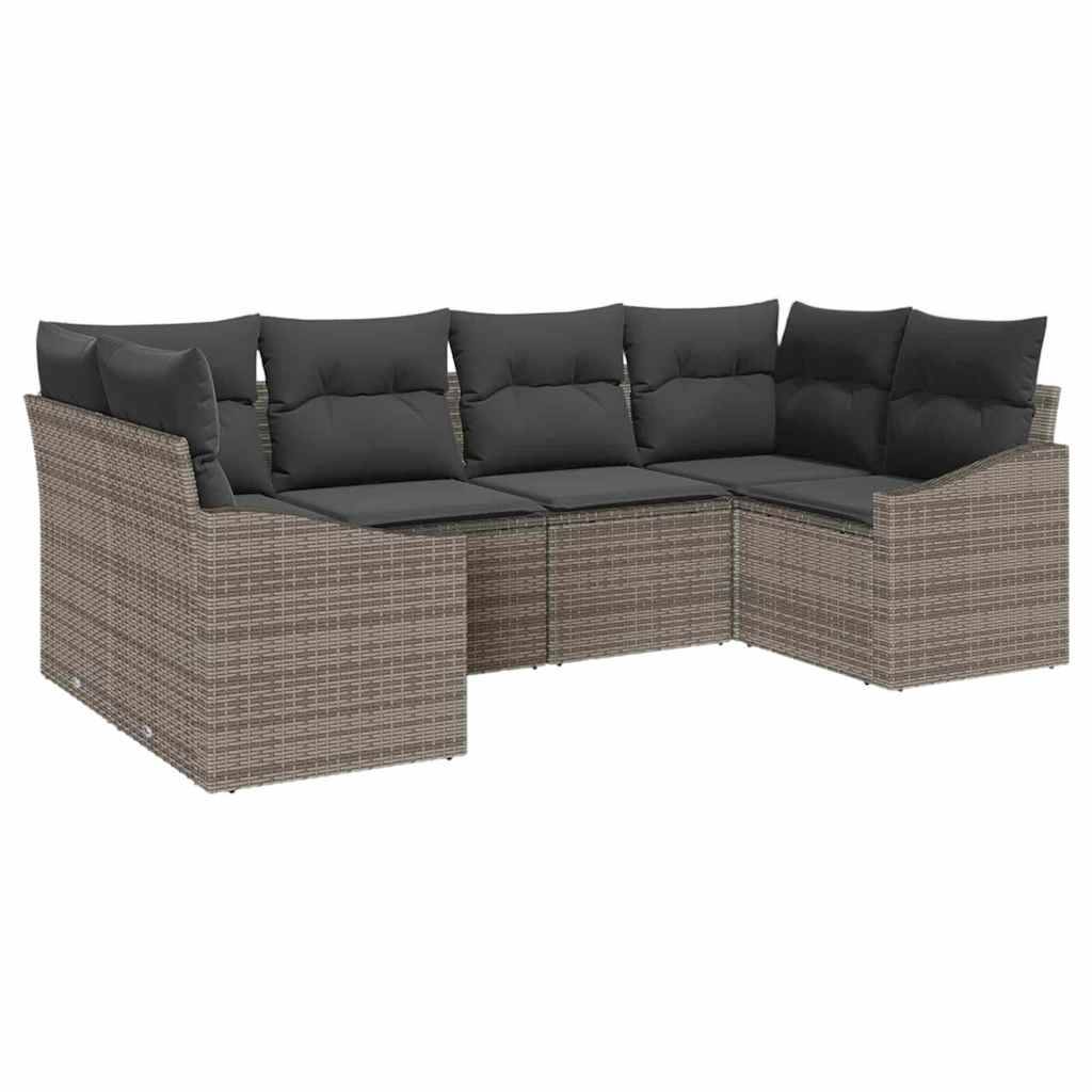 Salon de jardin 6 places en Polyrotin design moderne modulable pour extérieur Gris – ComfortXL Outdoor Living - Image 2
