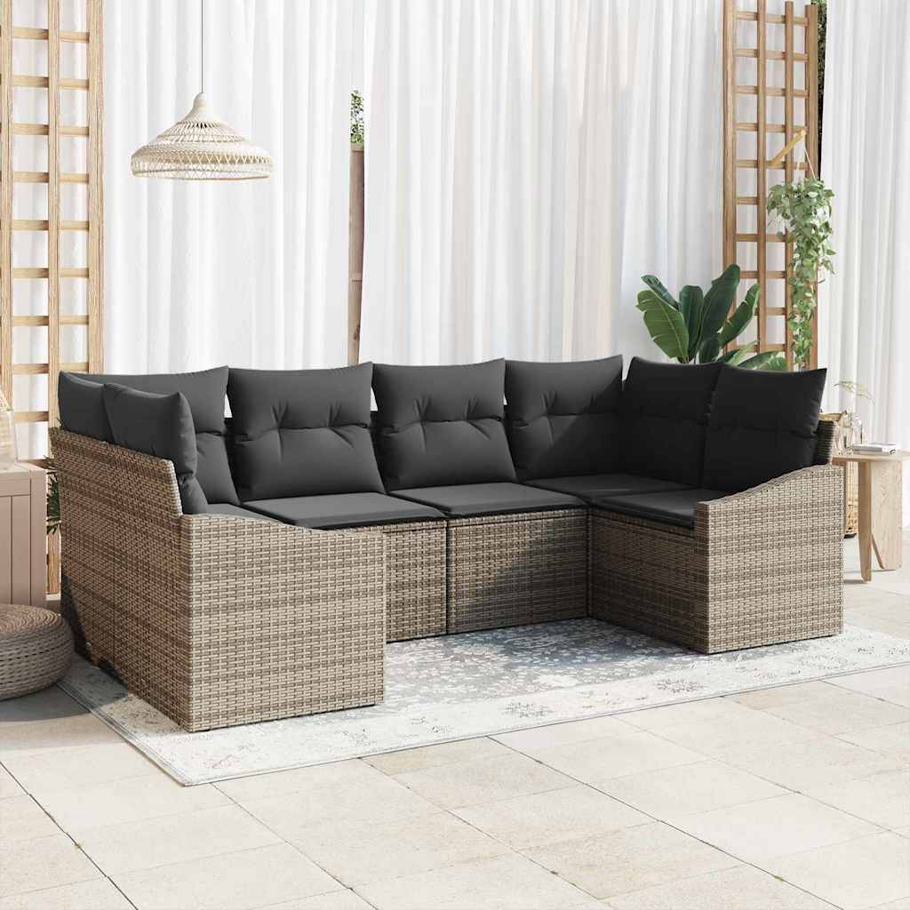 Salon de jardin 6 places en Polyrotin design moderne modulable pour extérieur Gris – ComfortXL Outdoor Living - Image 1