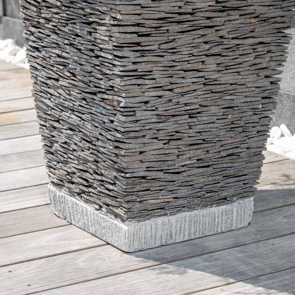 Wanda COLLECTION - Pot bac jardinière carré ardoise 80cm jardin terrasse pierre naturelle - Image 4