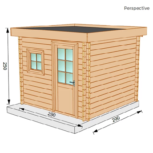 Studio de jardin TALIPIA 9m² - Bois Douglas épaisseur 55mm - Porte & fenêtre bois - Toiture Bacacier avec voliges ss toiture - MON CHALET DE JARDIN - Image 2