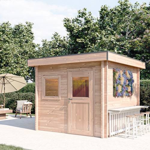 Studio de jardin TALIPIA 9m² - Bois Douglas épaisseur 55mm - Porte & fenêtre bois - Toiture Bacacier avec voliges ss toiture - MON CHALET DE JARDIN - Image 1