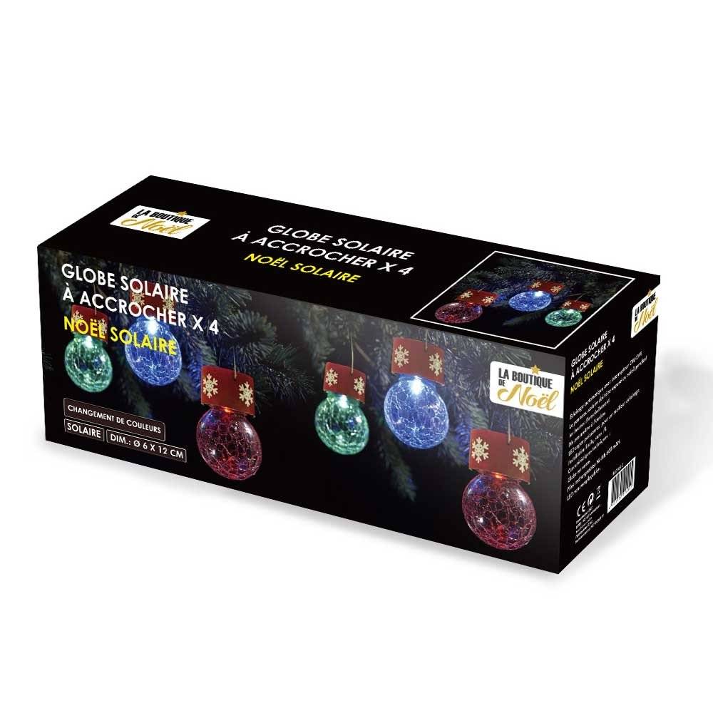 Boules de sapin de Noël solaires (lot de 4) - Image 1