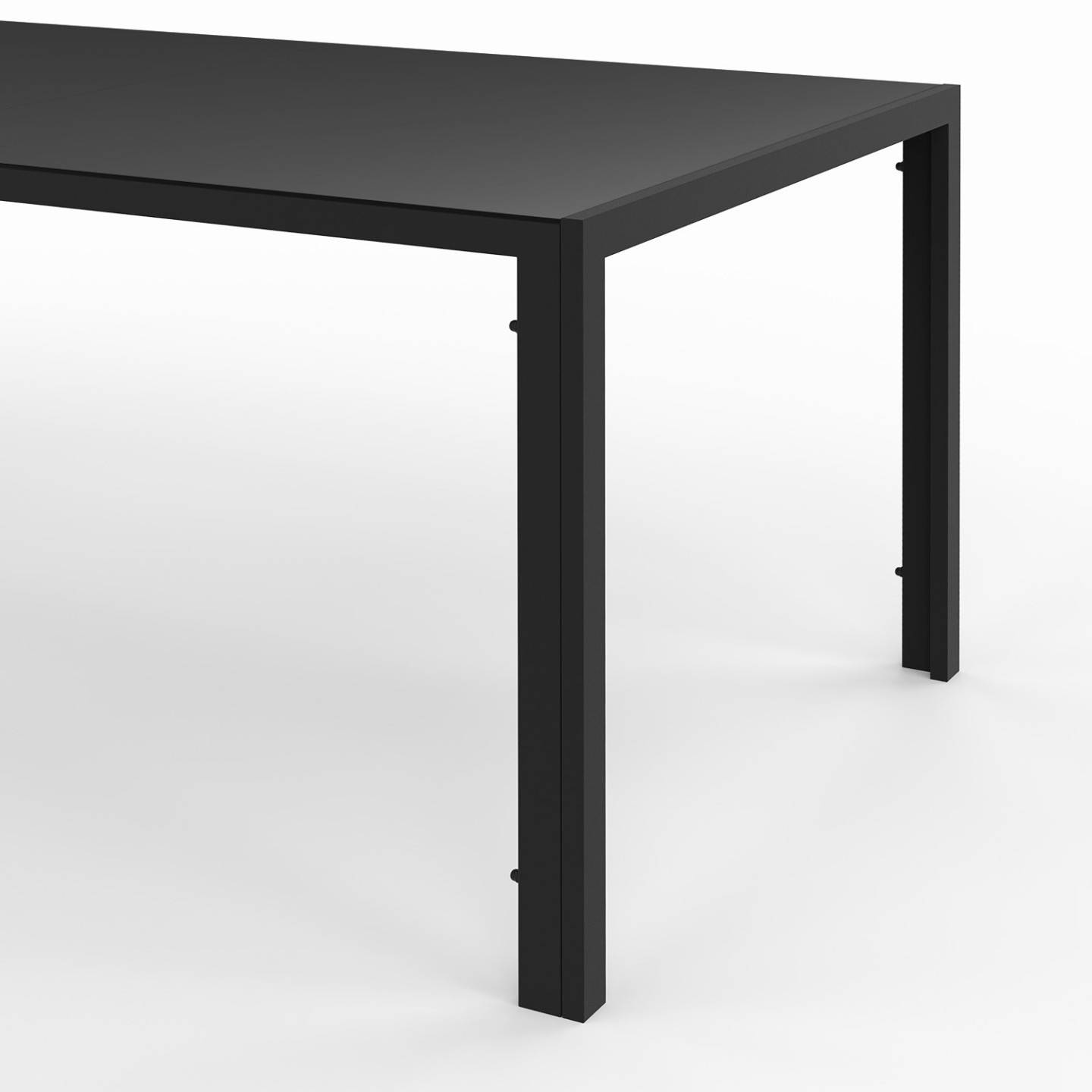 Salon de jardin MADRID table 240 CM et 10 chaises empilables noir - Image 7