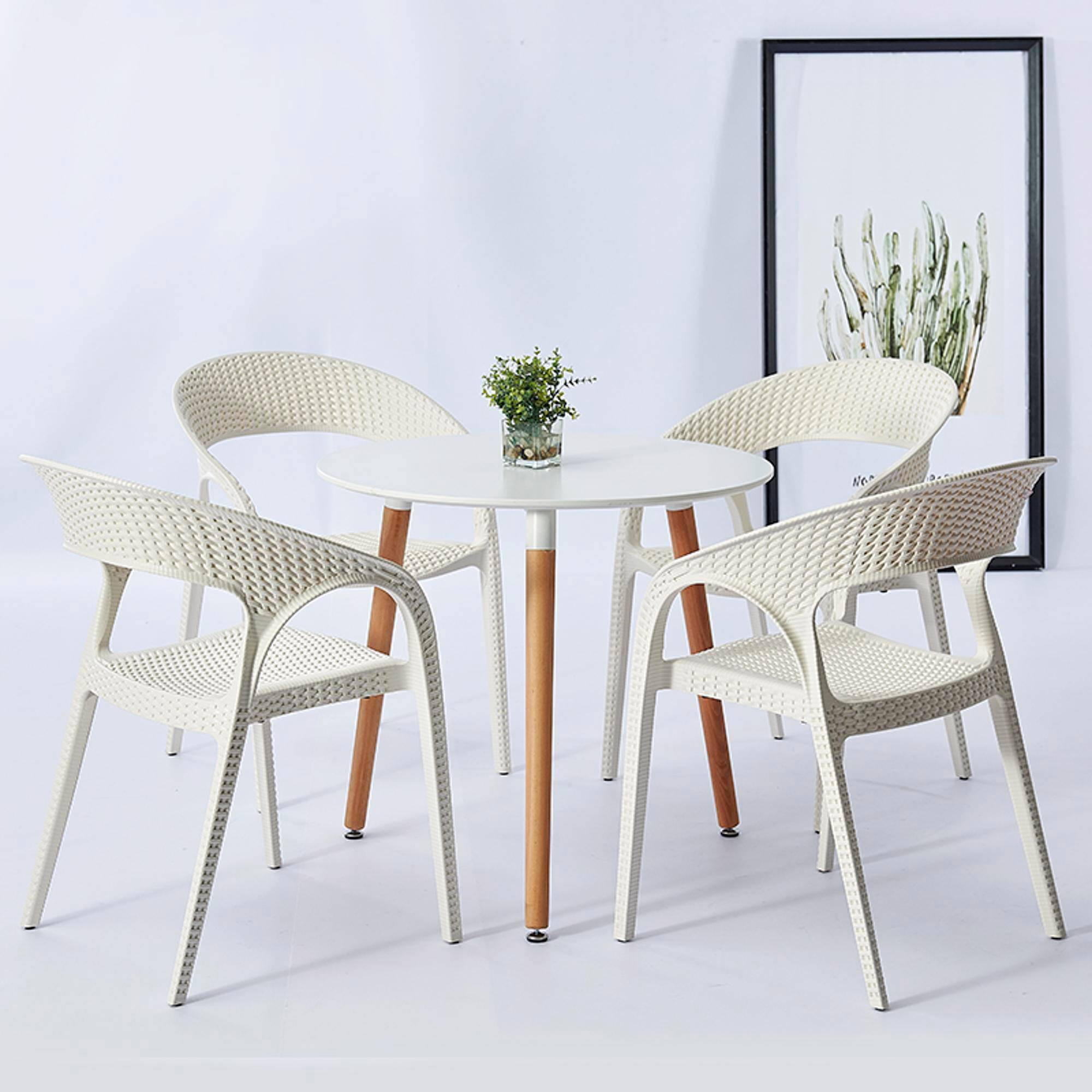 Set 5 fauteuils intérieur, extérieur blanc BIRD garbar - Image 3