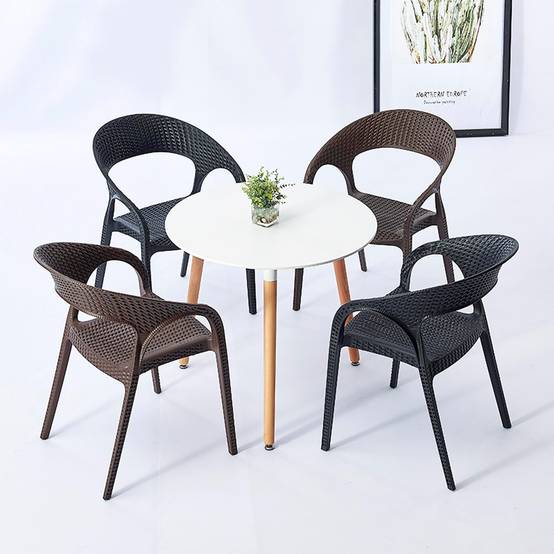 Set 5 fauteuils intérieur, extérieur blanc BIRD garbar - Image 2