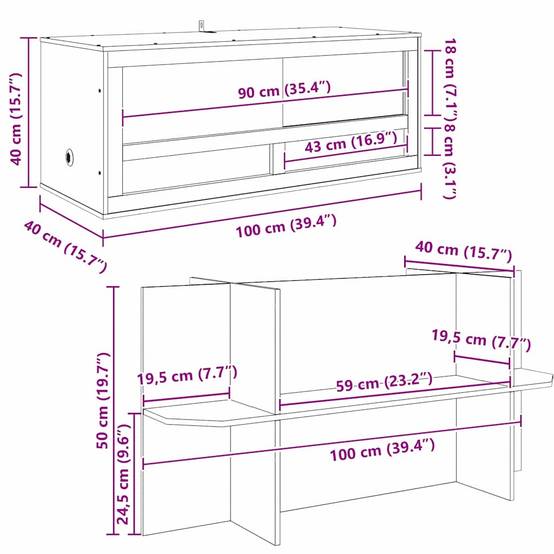 Vidaxl - Terrarium Marron 100 x 40 x 90 cm OSB vidaXL 3397894 - Image 3