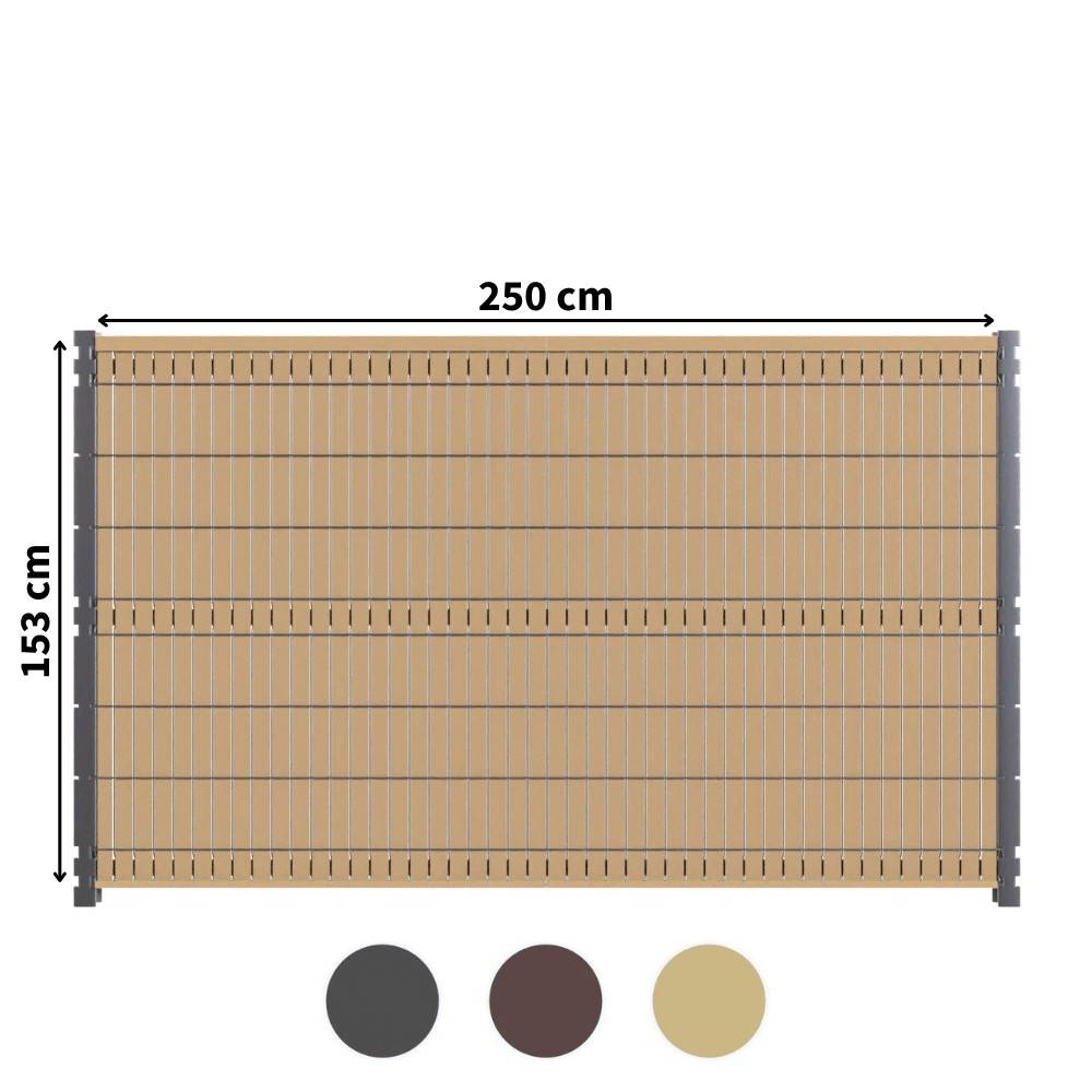 Decklinea - Kit Occultation Composite - L2,5 x H1,53m - Couleur : Beige - Haute Resistance - Occultant Pour Grillage Rigide - Image 1