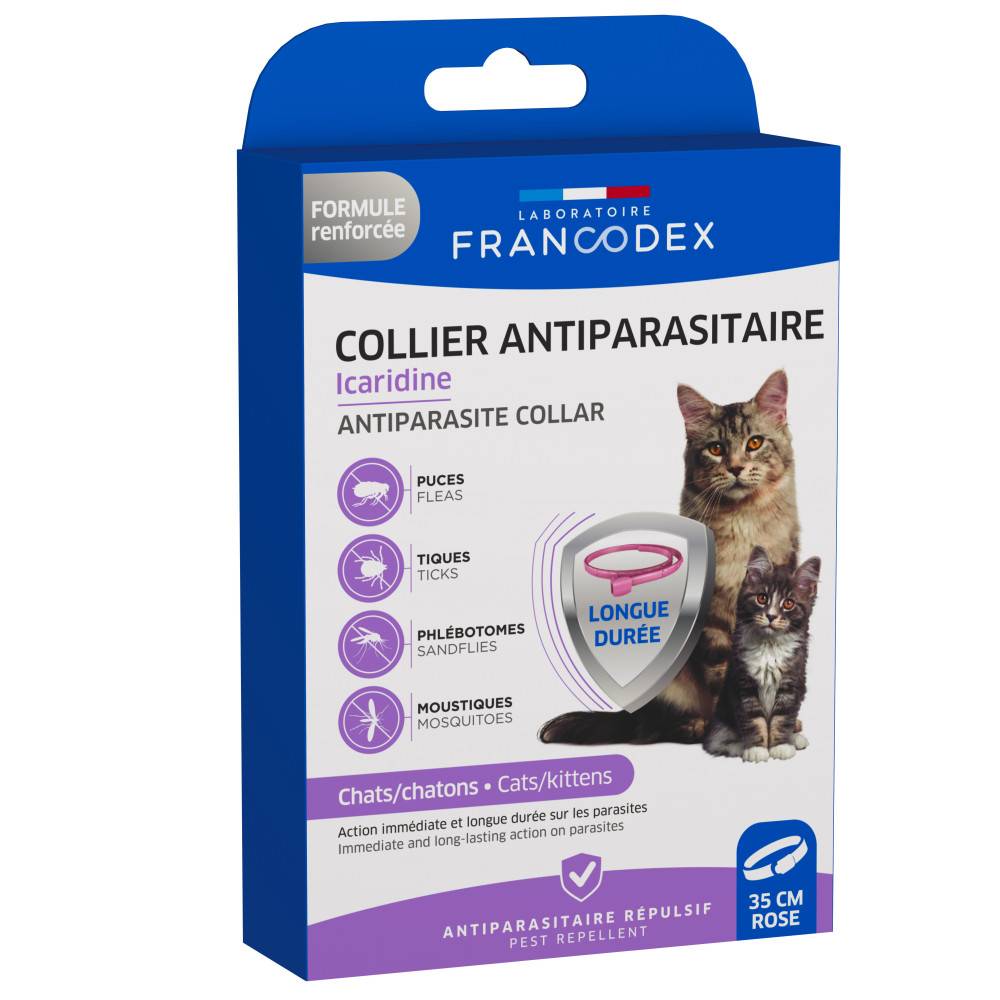 Francodex - Collier Antiparasitaire Icaridine Rose 35 cm pour Chat et Chaton - Image 3