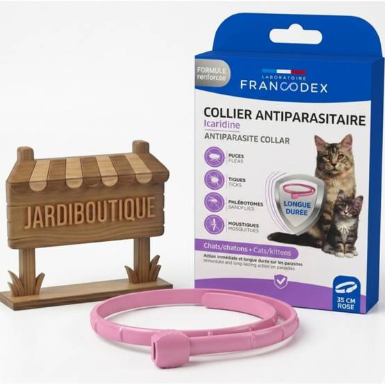Francodex - Collier Antiparasitaire Icaridine Rose 35 cm pour Chat et Chaton - Image 1