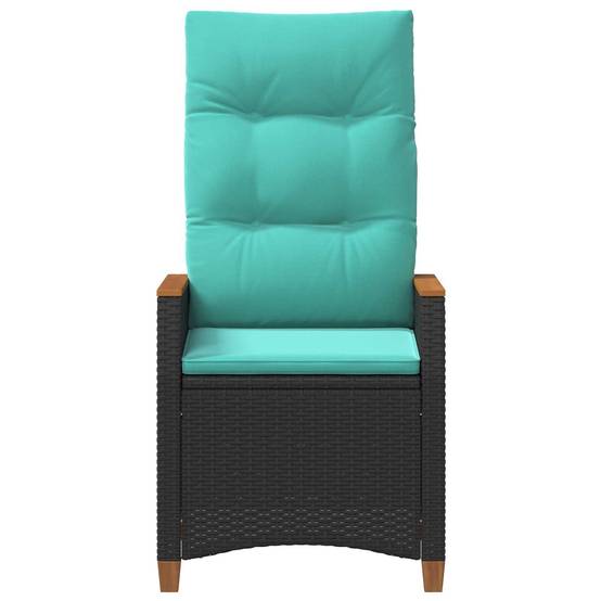 PANGIVO - Chaise de jardin inclinable polyrotin noir et turquoise 64 x 57.5 x 112 cm - PANGIVO - Image 4