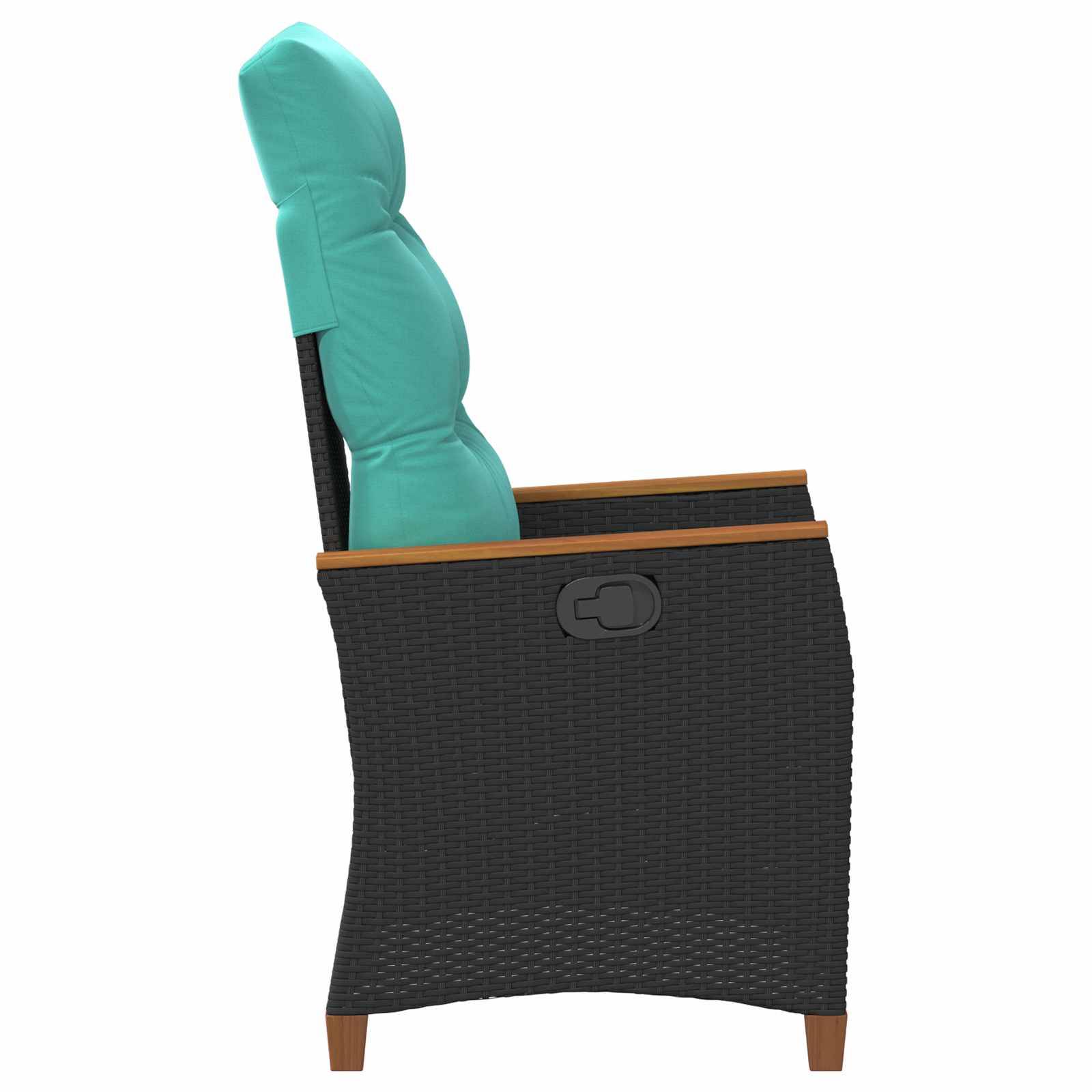 PANGIVO - Chaise de jardin inclinable polyrotin noir et turquoise 64 x 57.5 x 112 cm - PANGIVO - Image 5