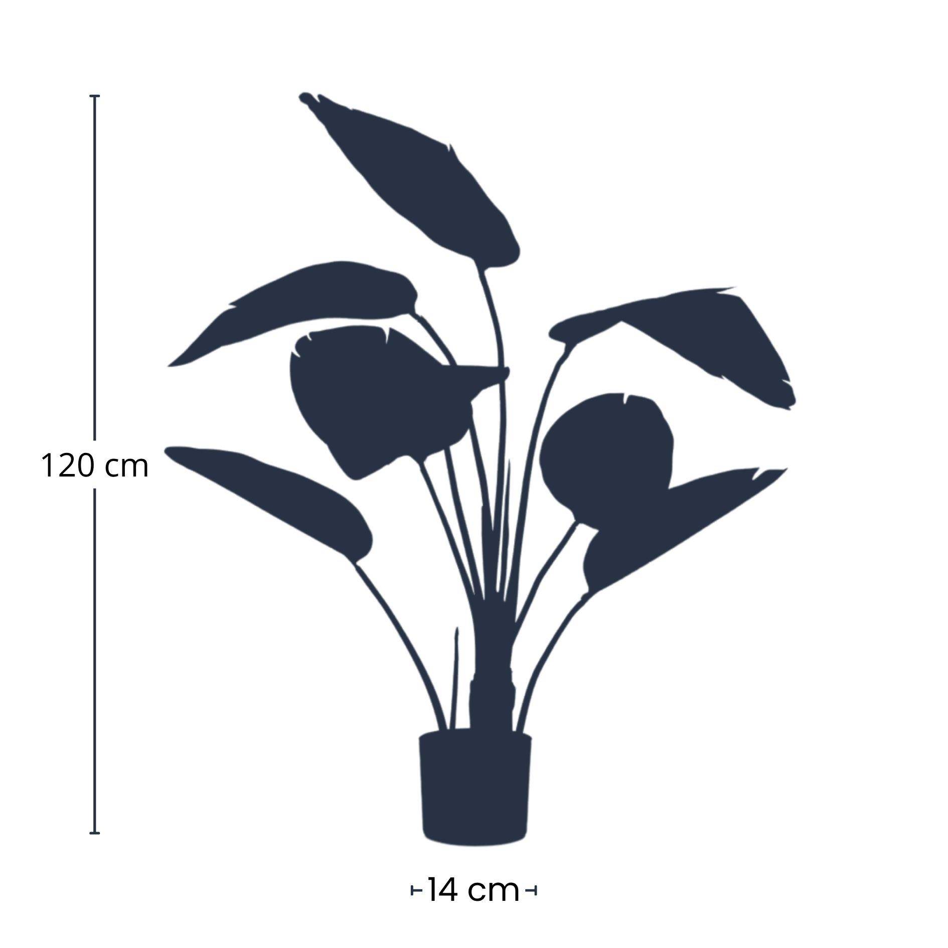 Strelitzia Artificielle 120cm Pot Noir Plante Déco Intérieur Salon Bureau Réaliste - ComfortXL Green Living - Image 3