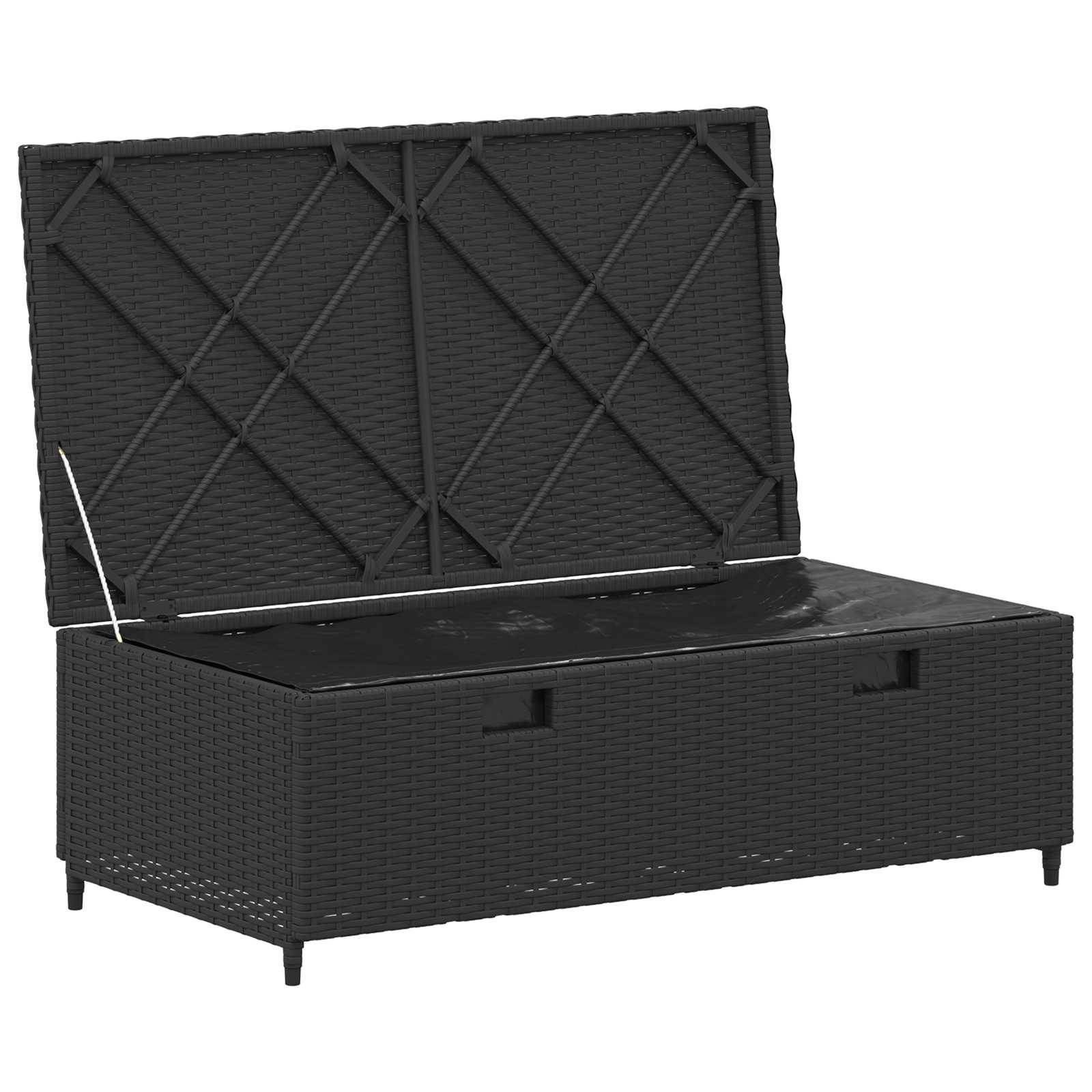 Ensemble de canapés de jardin résine tressée et acier noir et blanc crème 110 x 57 x 73 cm - PANGIVO - Image 7